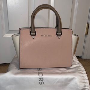 SOLD - Michael Kors 2 tone handbag (Pink & Taupe)